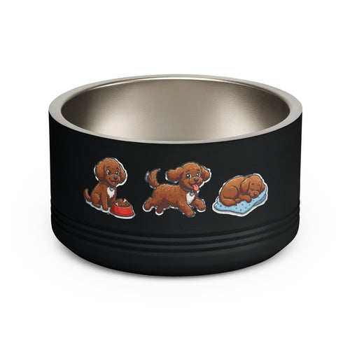 Brown Poodle Pet Bowl