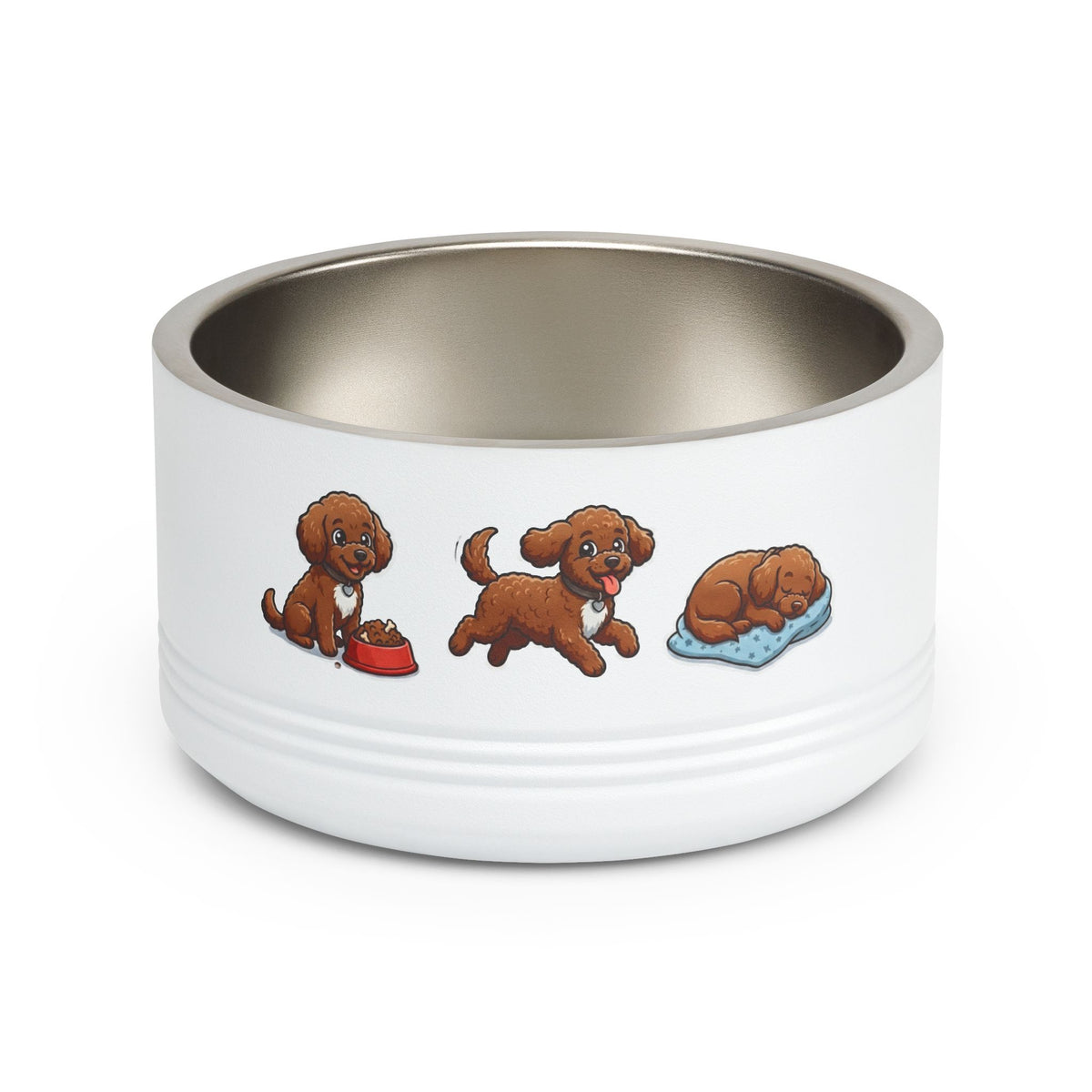 Brown Poodle Pet Bowl