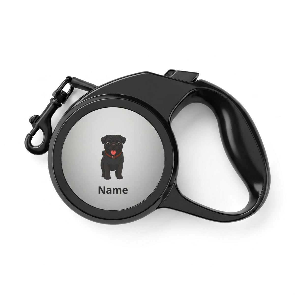 Retractable Pet Leash Black Pug