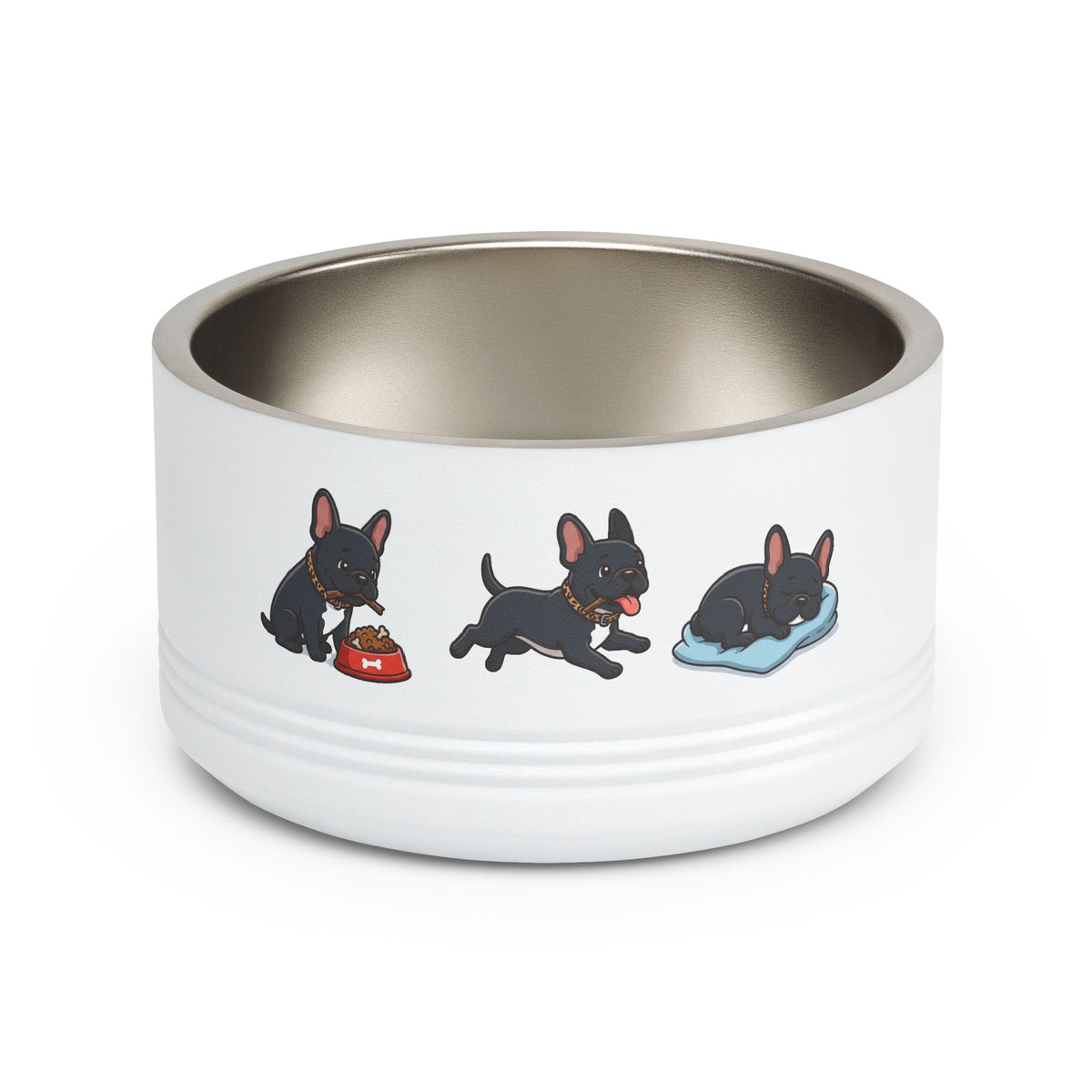 Black And White French Bulldog Pet Bowl