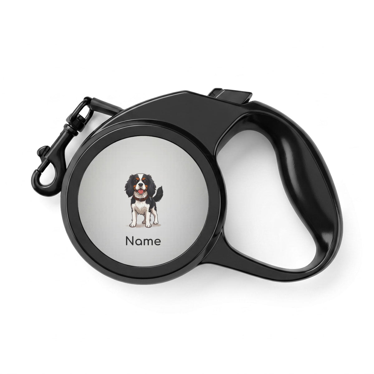 Retractable Pet Leash Cavalier King Charles Spaniel (Black And White)